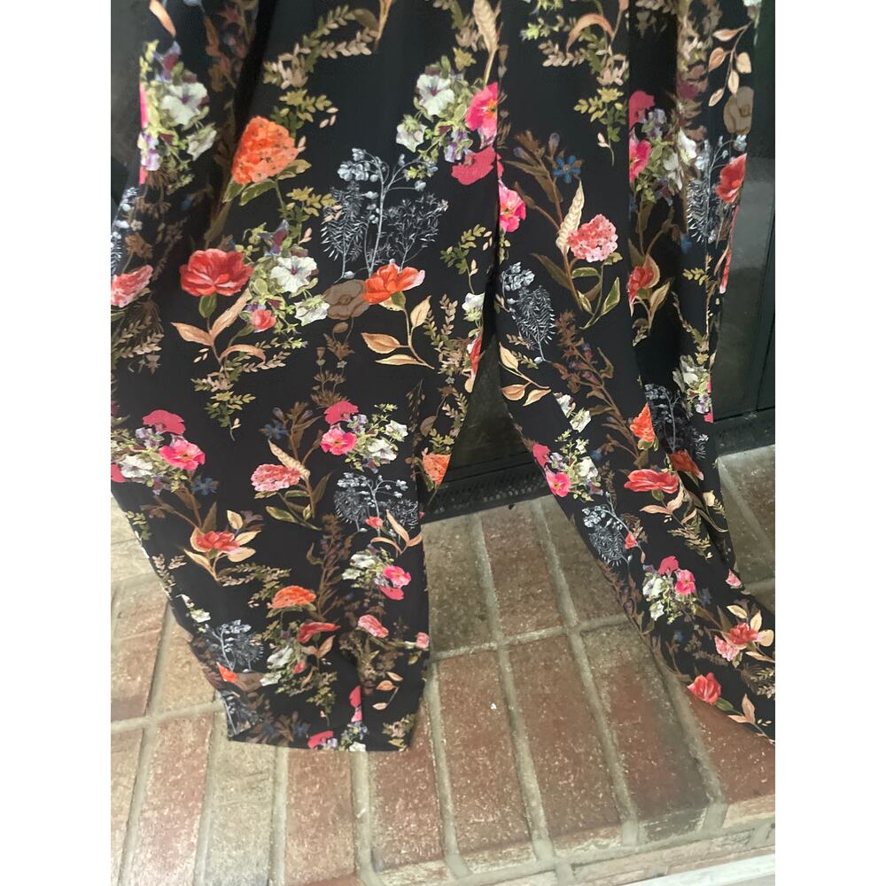 Marella Floral Wide Leg Jumpsuit Small Black Surplice Garden Girl - Picture 6 of 9